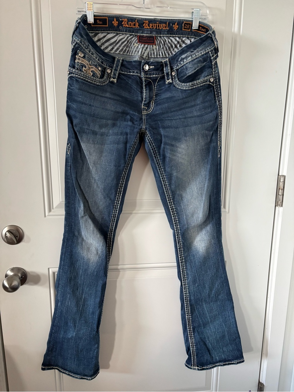 Rock Revival Women's Dark Blue Bootcut Jeans with Fading